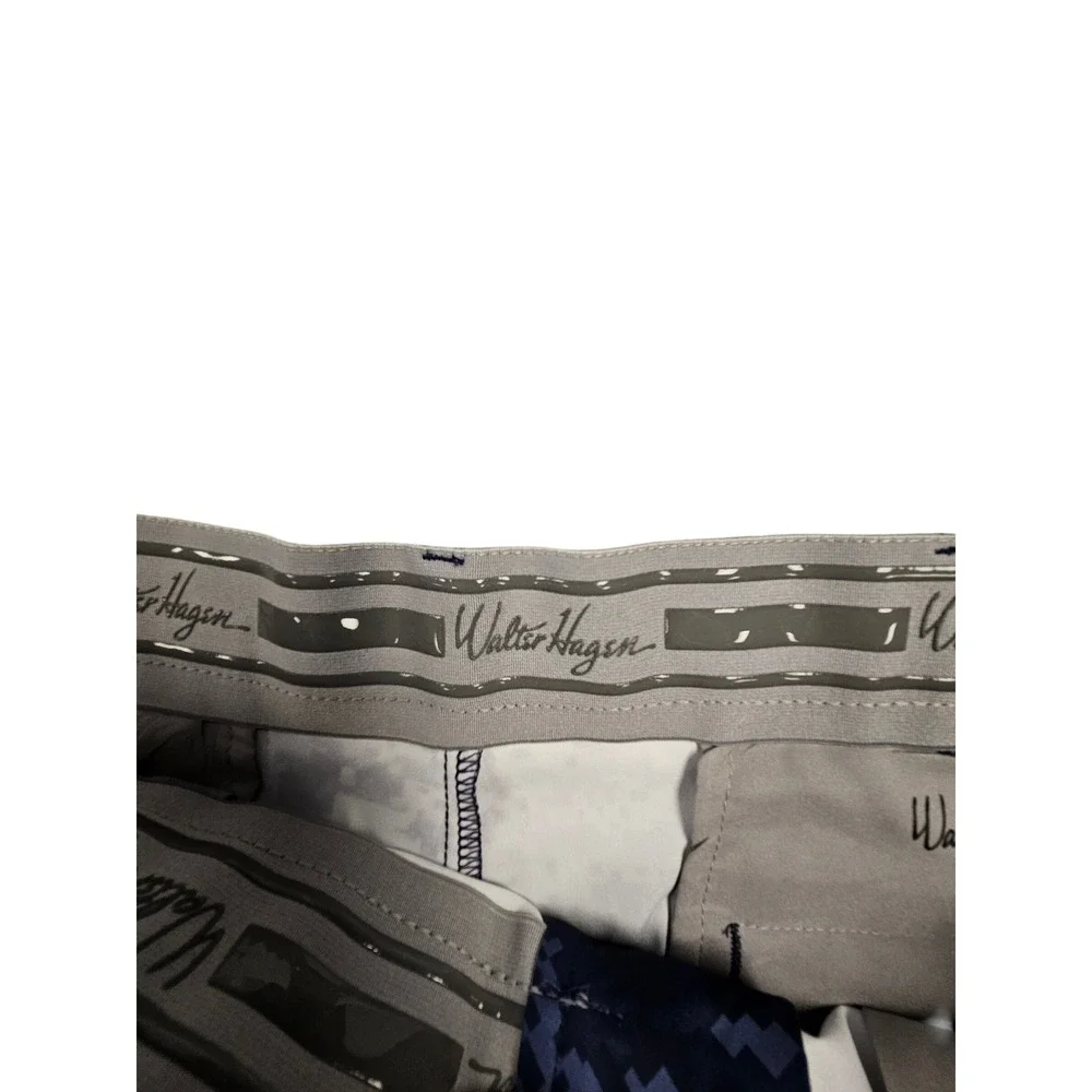 Walter Hagen 11 Majors Mens Golf Shorts Navy Blue Flat Front Size 36 Performance
